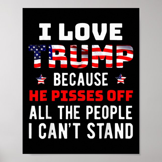 Affiche J'Aime Trump Parce Qu'Il Empêche Ceux Que Je Ne Pe (Devant)