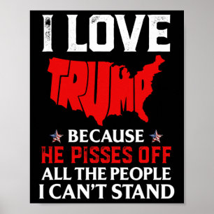 Affiche J'Aime Trump Parce Qu'Il Empêche Ceux Que Je Ne Pe