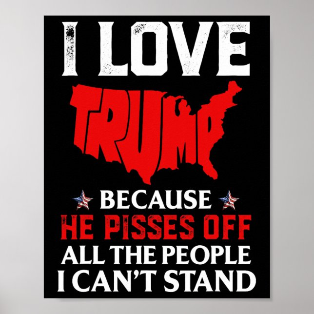 Affiche J'Aime Trump Parce Qu'Il Empêche Ceux Que Je Ne Pe (Devant)