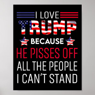 Affiche J'Aime Trump Parce Qu'Il Empêche Ceux Que Je Ne Pe