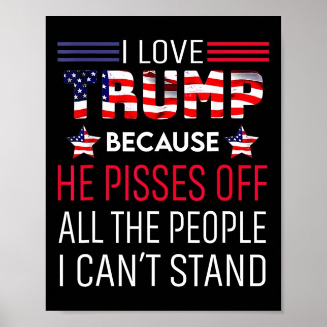 Affiche J'Aime Trump Parce Qu'Il Empêche Ceux Que Je Ne Pe (Devant)