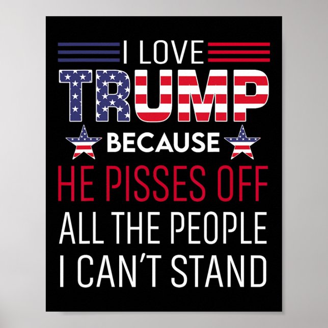 Affiche J'Aime Trump Parce Qu'Il Empêche Ceux Que Je Ne Pe (Devant)