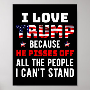 Affiche J'Aime Trump Parce Qu'Il Empêche Les Gens Que Je P
