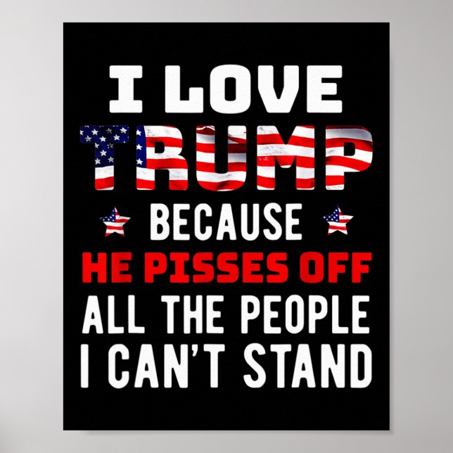 Affiche J'Aime Trump Parce Qu'Il Empêche Les Gens Que Je P (Devant)