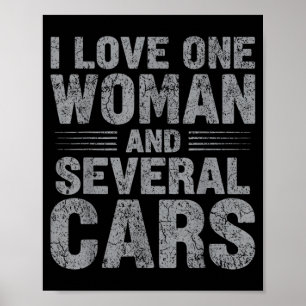 Affiche J'aime une femme et plusieurs graphiques de gars d