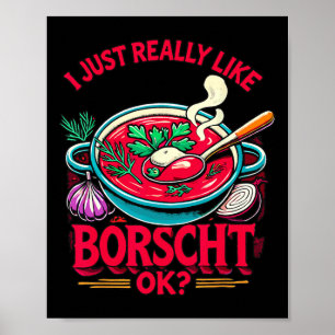 Affiche J'aime vraiment beaucoup la nourriture russe ukrai