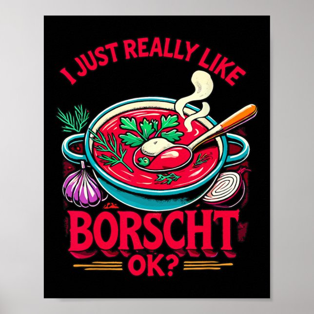 Affiche J'aime vraiment beaucoup la nourriture russe ukrai (Devant)