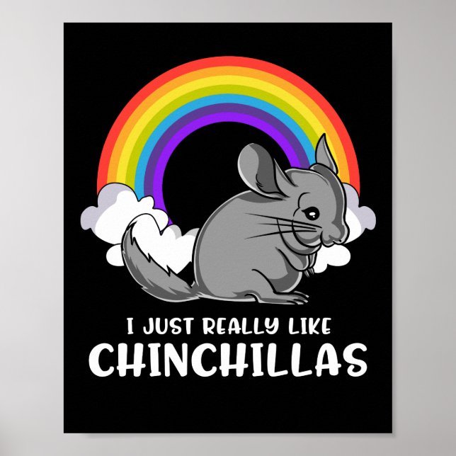Affiche J'Aime Vraiment Chinchillas Joli Animal (Devant)