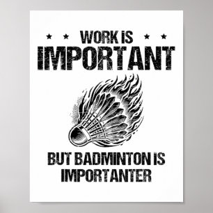 Affiche J'Aime Vraiment La Navette Du Joueur Badminton