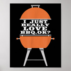 Affiche J'Aime Vraiment Le Barbecue Barbecue Grill Meat Ma