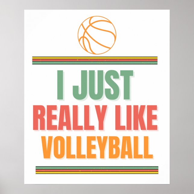 Affiche j'aime vraiment le volley-ball (Devant)