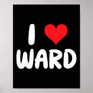 Affiche J'aime Ward - Cœur - Nom