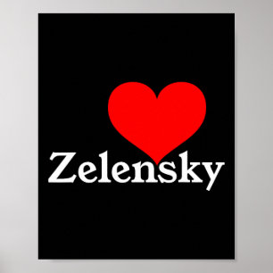 Affiche J'aime Zelensky Ukraine Président Volodymyr Amour