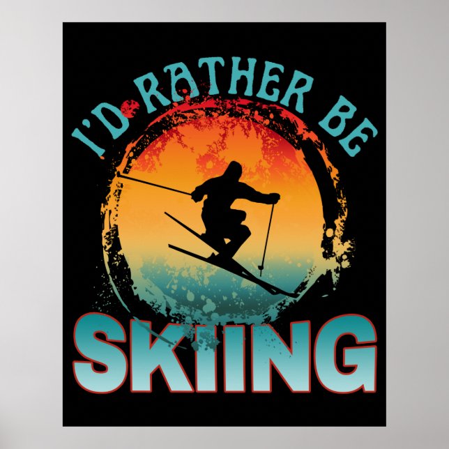 Affiche j'aimerais mieux skier  (Devant)