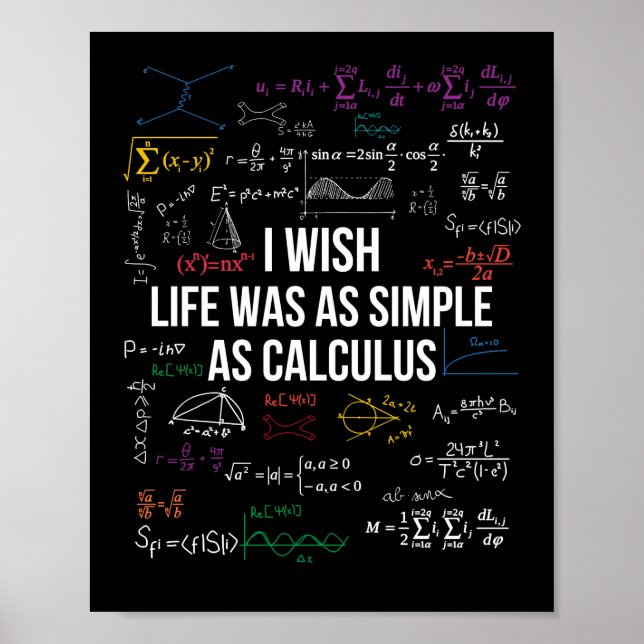 Affiche J'Aimerais Que La Vie Soit Aussi Simple Que Calcul (Devant)