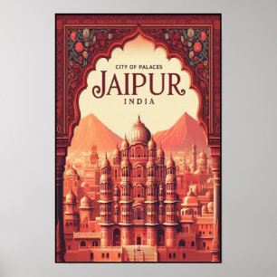 Affiche Jaipur Inde - Ville des Palais Voyage Vintage