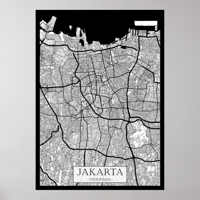 Affiche Jakarta Indonesia Map (Devant)