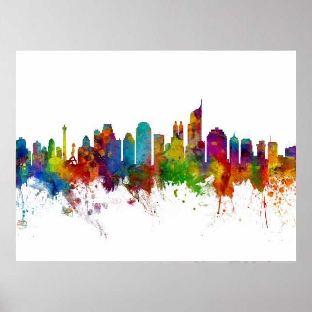 Affiche Jakarta Skyline Indonésie (Devant)