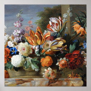 Affiche Jakob Bogdani Tulips Peonies et autres Fleurs
