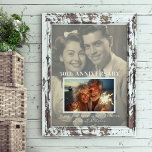 Affiche Jalon Anniversaire | Photo de couple<br><div class="desc">Avec vos propres photos d'alors et maintenant dans un design branché se chevauchant. Photo Frame rassemble le passé et le présent et célèbre le chemin parcouru, avec de l’espace pour deux de vos photos préférées et un message personnalisé. Les anniversaires sont le moment de l'année pour montrer à votre partenaire...</div>