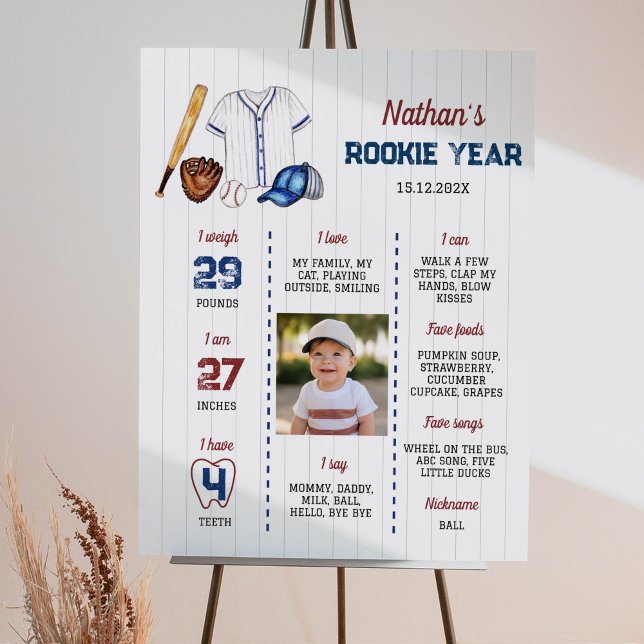 Affiche Jalon de baseball - Anniversaire Inscrivez-vous Ba (Créateur téléchargé)
