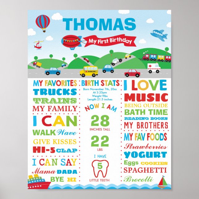 Affiche Jalon de naissance Statistiques de naissance pour  (Devant)