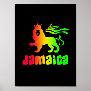 Affiche Jamaica Rasta Lion 