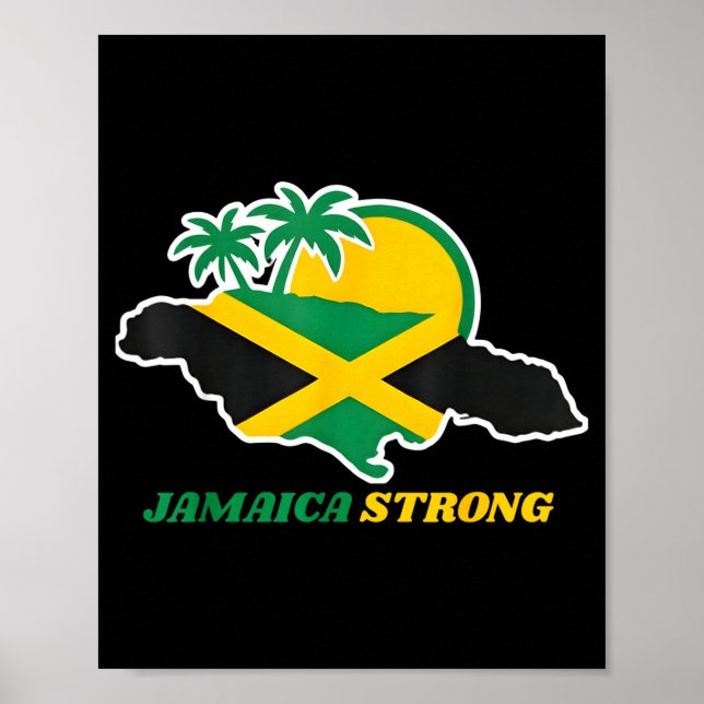Affiche Jamaica Strong I Love Jamaican Flag Heart Women Me (Devant)