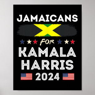 Affiche Jamaïcains pour Kamala Harris 2024 Jamaïque Drapea