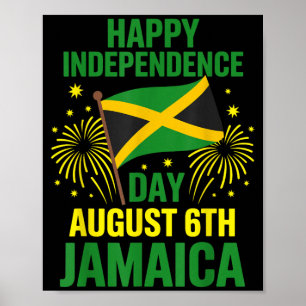 Affiche Jamaïque 63e Jour de l'Indépendance Drapeau fièrem