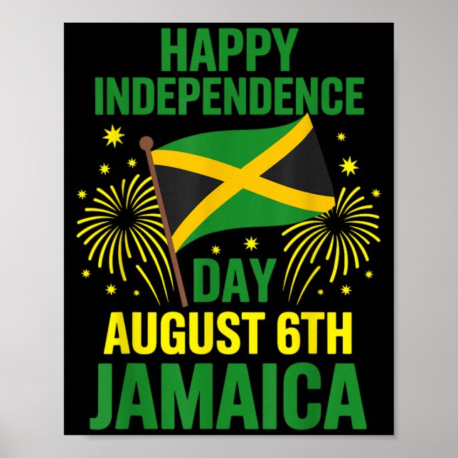 Affiche Jamaïque 63e Jour de l'Indépendance Drapeau fièrem (Devant)