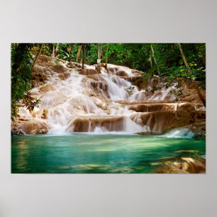 Affiche Jamaïque Cascades de la rivière Dunn