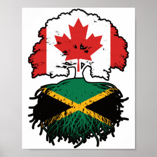 Affiche Jamaïque Jamaïcaine Canadian Canada Tree Roots Dra