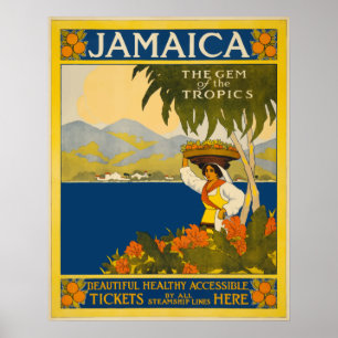 Affiche Jamaïque La perle du Vintage voyage des tropiques