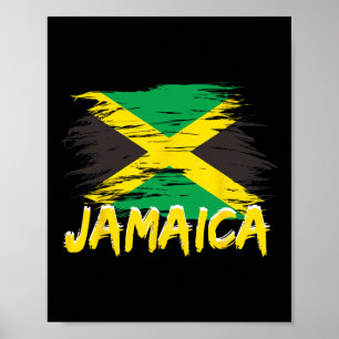 Affiche Jamaïque Rétro Aquarelles Vintage Sport Drapeau Ja