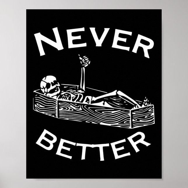 Affiche Jamais Mieux Skeleton Lazy Halloween Costume S (Devant)