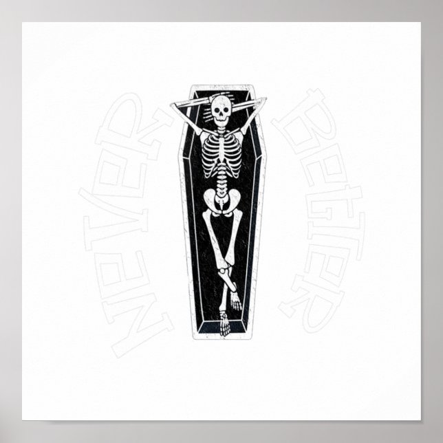 Affiche Jamais Mieux Skull Skeleton Est Dans Le Hallo Coff (Devant)