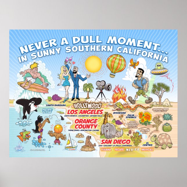 Affiche Jamais un moment difficile à SoCal (Devant)