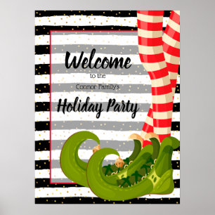 Affiche Jambes de lutin fantaisistes Bienvenue à la fête d