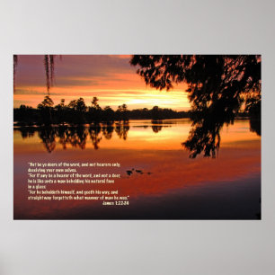 Affiche James 1:22-24 Écriture Imprimer