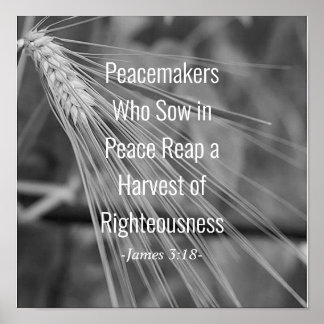 Affiche James 3:18 Bible Verse Harvest of Righeousness
