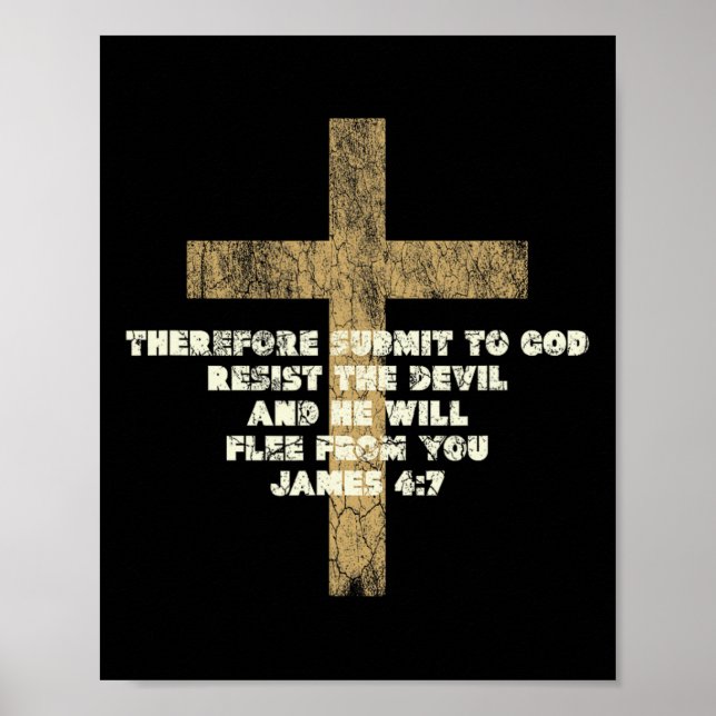 Affiche James 47 Soumettez À Dieu Résister À La Bible Du D (Devant)