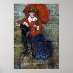 Affiche James Ensor La Dame avec Parasol Rouge