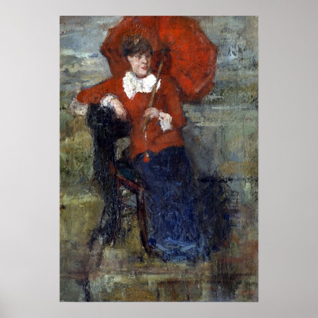 Affiche James Ensor La Dame avec Parasol Rouge (Devant)
