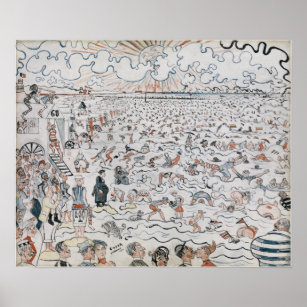 Affiche James Ensor The Beach at Ostende