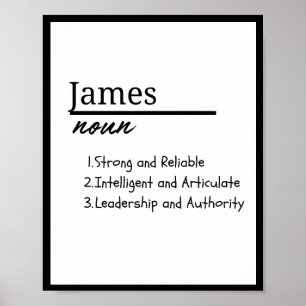 Affiche James, Garçon Nom Personnalisé Définition