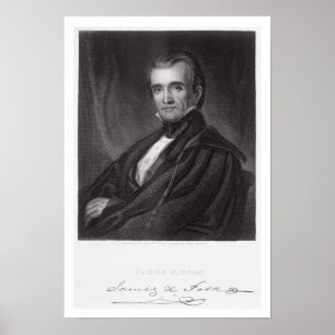 Affiche James Knox Polk, gravé par Henry Bryan Hall (180