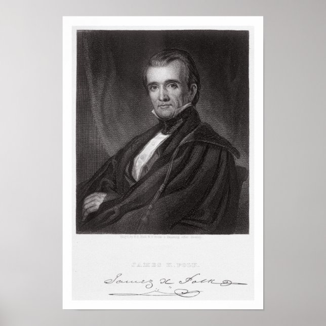 Affiche James Knox Polk, gravé par Henry Bryan Hall (180 (Devant)