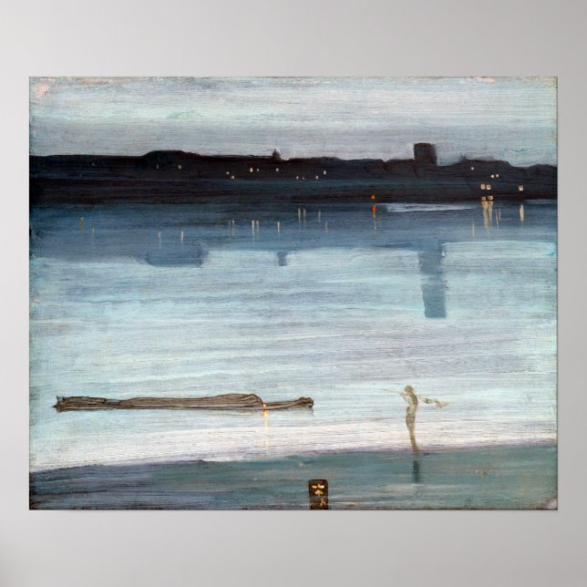 Affiche James McNeil Whisler Nocturne en bleu et argent (Devant)