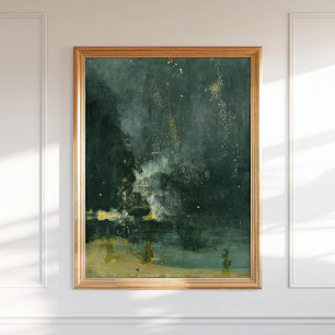 Affiche James McNeill Whistler Nocturne en noir et or